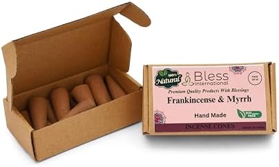 Bless International Frankincense and Myrrh Natural Incense Cones for Purification and Relaxation