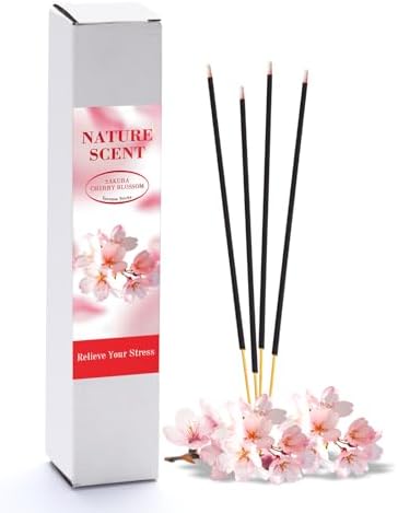 RELCHANE Sakura Incense Sticks 100pcs Natural Cherry Blossom Scent