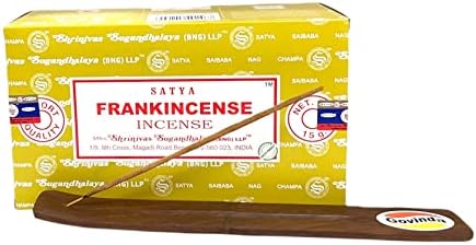 Govinda Incense Stick Holder Set with Satya Bangalore Incense - 12 Boxes x 15 Grams