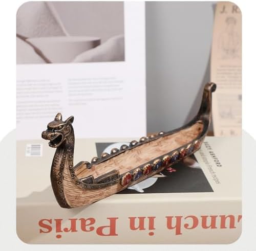 COSIBOA Retro Dragon Boat Incense Burner Holder