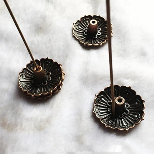 2PCS Brass Lotus Incense Stick Burner with Ash Catcher