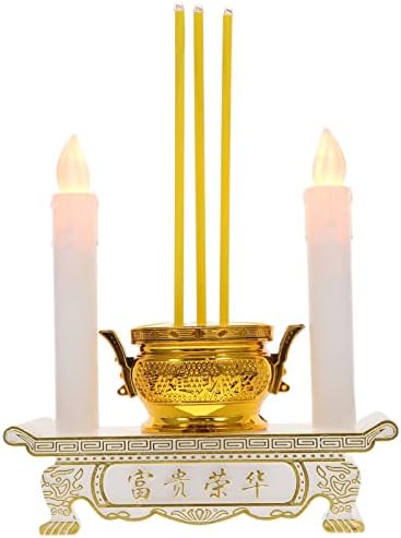 1 Pc LED Incense Burner Kit - Buddhist Wealth Figurine Ornament for Home Decoration