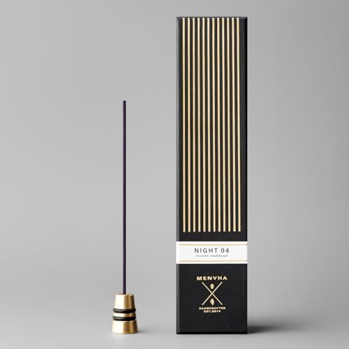 Japanese Incense Sticks with Brass Holder - Lavender Night Series 30 Sticks