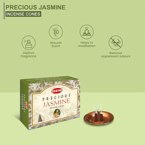 HEM Precious Jasmine Incense Cones Pack of 12