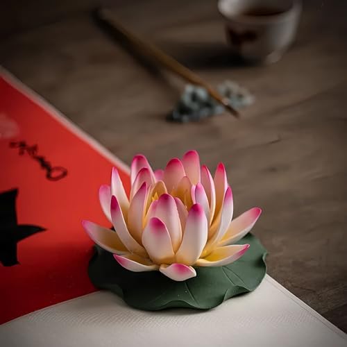 Pink Ceramic Lotus Incense Burner - Decor Fragrance Holder