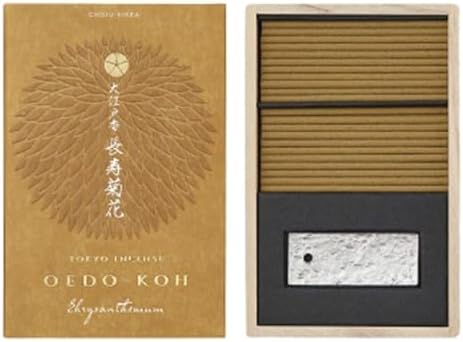 OEDO-KOH Chrysanthemum Incense 60 Sticks with Holder by Nippon Kodo