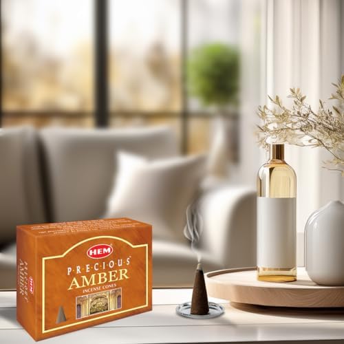 HEM Precious Amber Incense Cones Pack of 12
