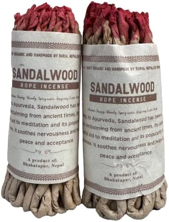 Sandalwood Tibetan Organic Handmade Rope Incense - 2 Bundles 90pcs