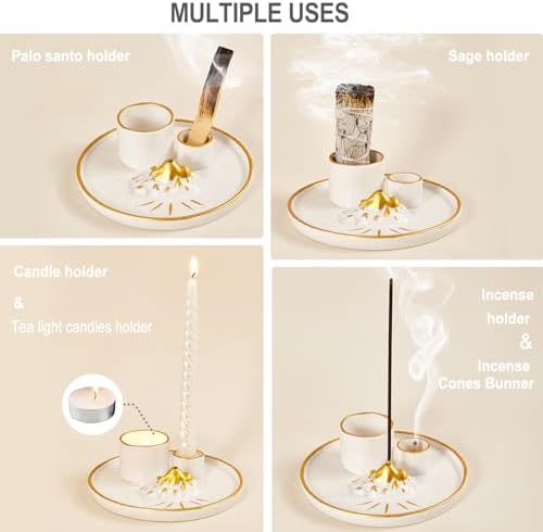 5 in 1 Incense Holder with Candle and Ash Catcher