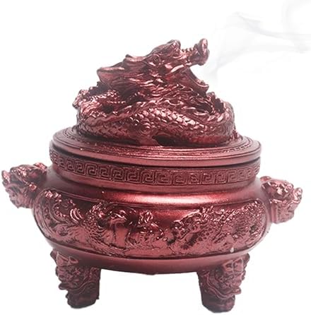 Feng Shui Dragon Incense Holder with Lid and Stand for Aromatherapy and Home Decoration
