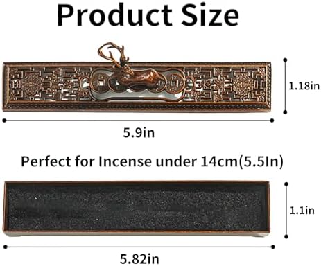 Windproof Copper Incense Holder - Chinese Style for Sticks Up to 55 Inches
