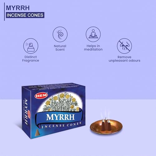 HEM Myrrh Incense Cones Pack of 12
