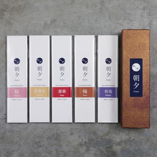 Asayu Japan Incense Sticks Assortment 5 Floral Fragrances 20g