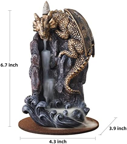 Golden Dragon Backflow Incense Burner with 100 Cones
