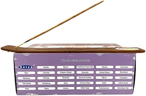 Govinda Incense Stick Holder Bundle with Satya Bangalore Lavender Incense Sticks - 12 Boxes