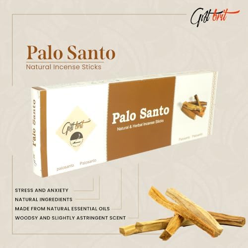 Giftbrit Palo Santo Natural Incense Sticks 100 Pack with Holder