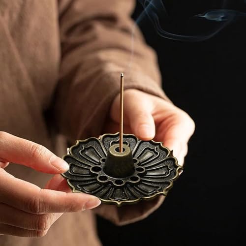 2PCS Brass Lotus Incense Stick Burner with Ash Catcher