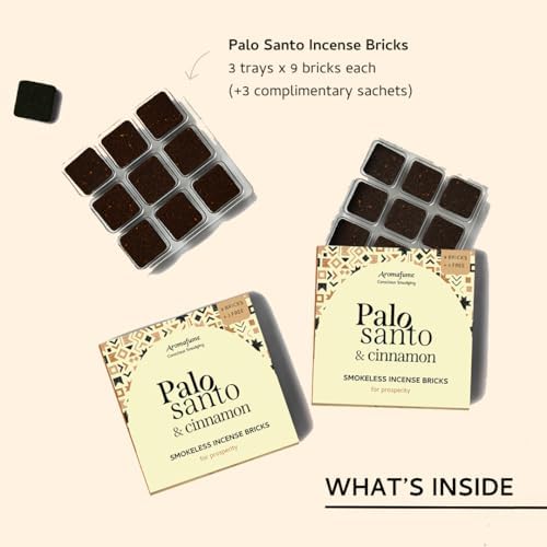 Palo Santo Cinnamon Smokeless Incense Bricks Refill 3x9 Bricks Aromatherapy Smudging Natural Air Fresheners