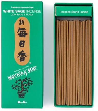 Morning Star Sage 200 Sticks and Holder by Nippon Kodo