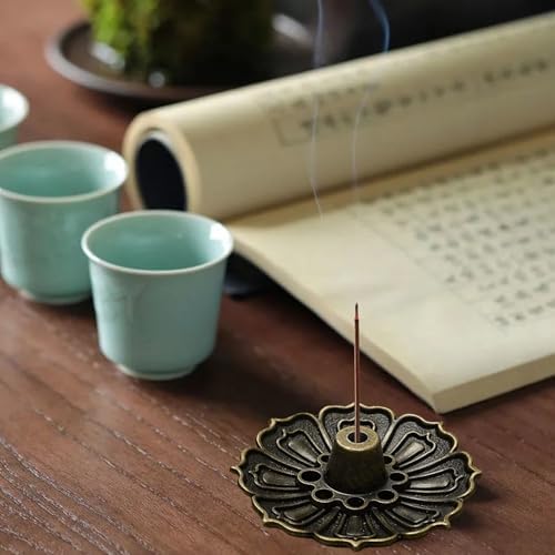 2PCS Brass Lotus Incense Stick Burner with Ash Catcher