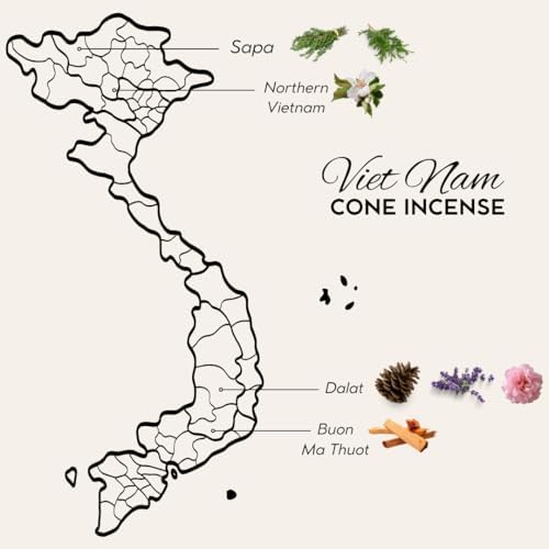 LABBI Natural Incense Cones - 20 Lavender Sage Fragrance for Relaxation and Meditation