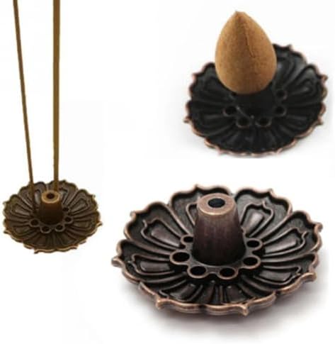 2PCS Brass Lotus Incense Stick Burner with Ash Catcher