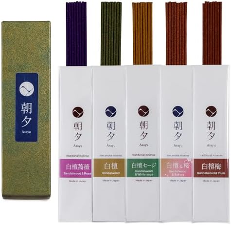 Asayu Japan Incense Sticks Assortment 5 Sandalwood Blends