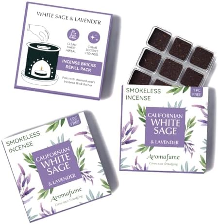 White Sage Lavender Incense Bricks 3x9 Set Cleansing Relaxation