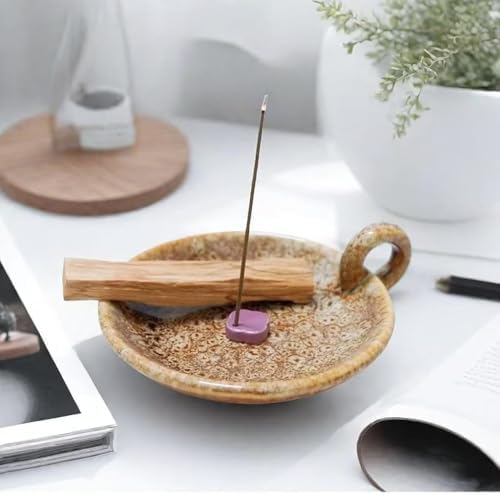 DEIYVON Ceramic Incense Holder Candle Plate for Palo Santo and Flameless Candles