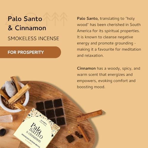 Palo Santo Cinnamon Smokeless Incense Bricks Refill 3x9 Bricks Aromatherapy Smudging Natural Air Fresheners
