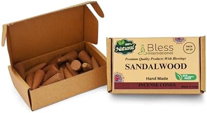 Bless International Sandalwood Natural Incense Cones 20 Count