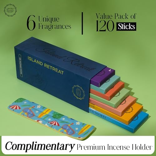 Raajsee Natural Incense Sticks Set of 6 with Holder