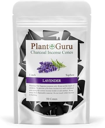 Lavender Charcoal Incense Cones 1 Inch 50 Pack Handmade Hand Dipped