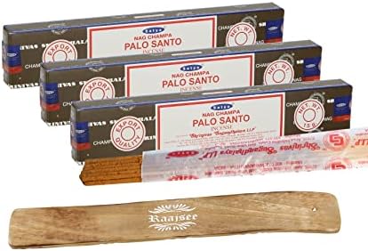 Satya Nag Champa Palo Santo Incense Sticks 45gm Pack with Raajsee Holder