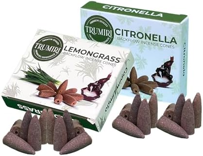 TRUMIRI Backflow Incense Cones 20-Pack Citronella Lemongrass