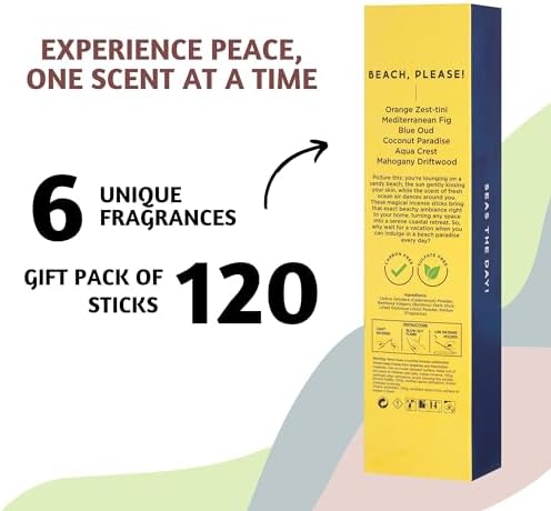 Folkulture Incense Sticks Set of 6 with 120 Sticks 45 Mins Burn Time