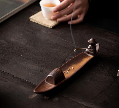 Chinese Classical Boat Incense Stick Holder Ceramic Home Decor
