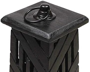 Hand Carved Wooden Incense Cone Black Tower Burner Stand