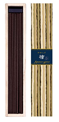 KAYURAGI Japanese Cypress Incense 40 Sticks with Holder by Nippon Kodo