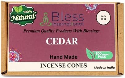 Bless International Cedar Natural Incense Cones 20 Count
