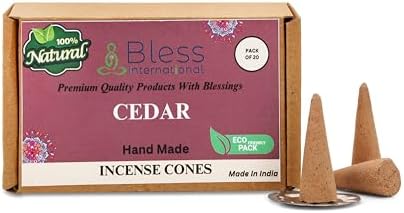 Bless International Cedar Natural Incense Cones 20 Count