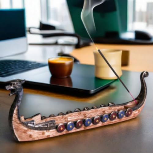 COSIBOA Retro Dragon Boat Incense Burner Holder