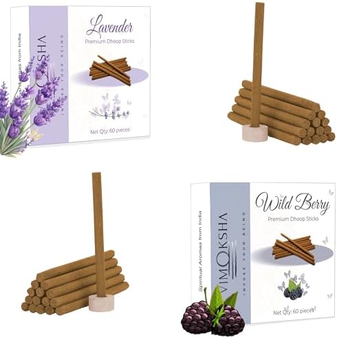 VIMOKSHA Dhoop Incense Stick 100 Pack with Stand