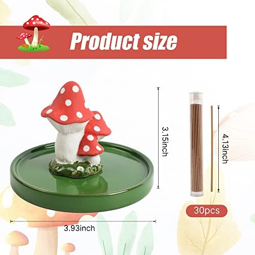 Mushroom Incense Holder with 30 Sticks