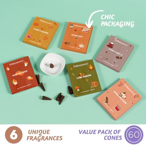 Folkulture Fall Incense Cone Set of 6 with 60 Cones