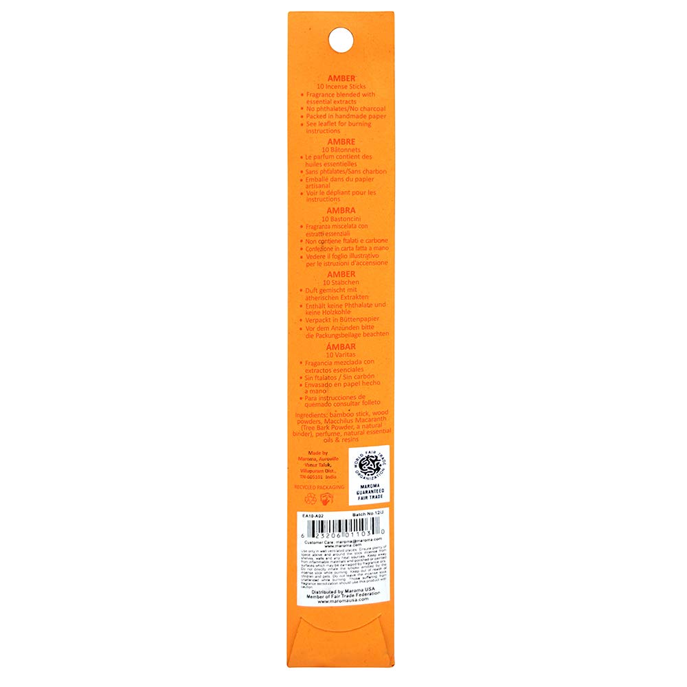 Maroma EDA Incense Amber 10 Count