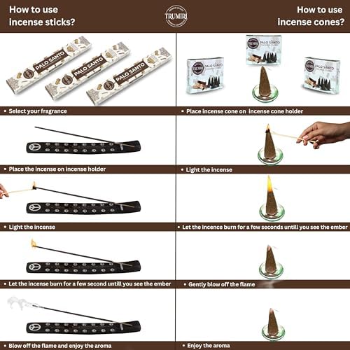 TRUMIRI Palo Santo Incense Sticks Cones Combo Pack