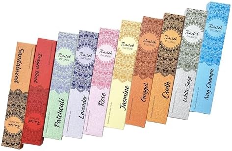 Raslok Natural Incense Sticks Pack of 10 Mixed Scents
