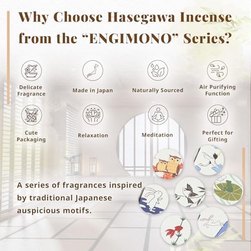Hasegawa Incense Sticks - Prosperity Leap Fresh Sea Breeze with Artful Wave-Hopping Rabbit Design Washi Wrap Packaging