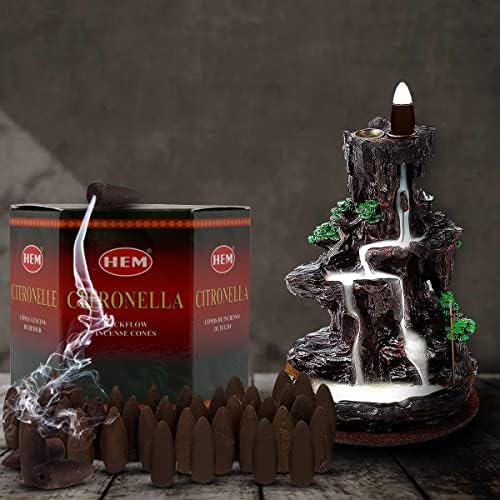 Citronella Backflow Incense Cones for Aromatic Waterfall Fountain